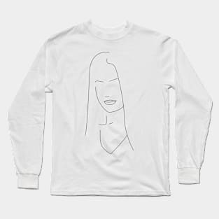 Woman minimalistic face Long Sleeve T-Shirt